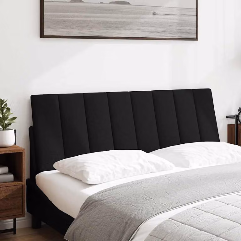 vidaXL Cuscino Testiera Hanko Nero 120 cm in Tessuto