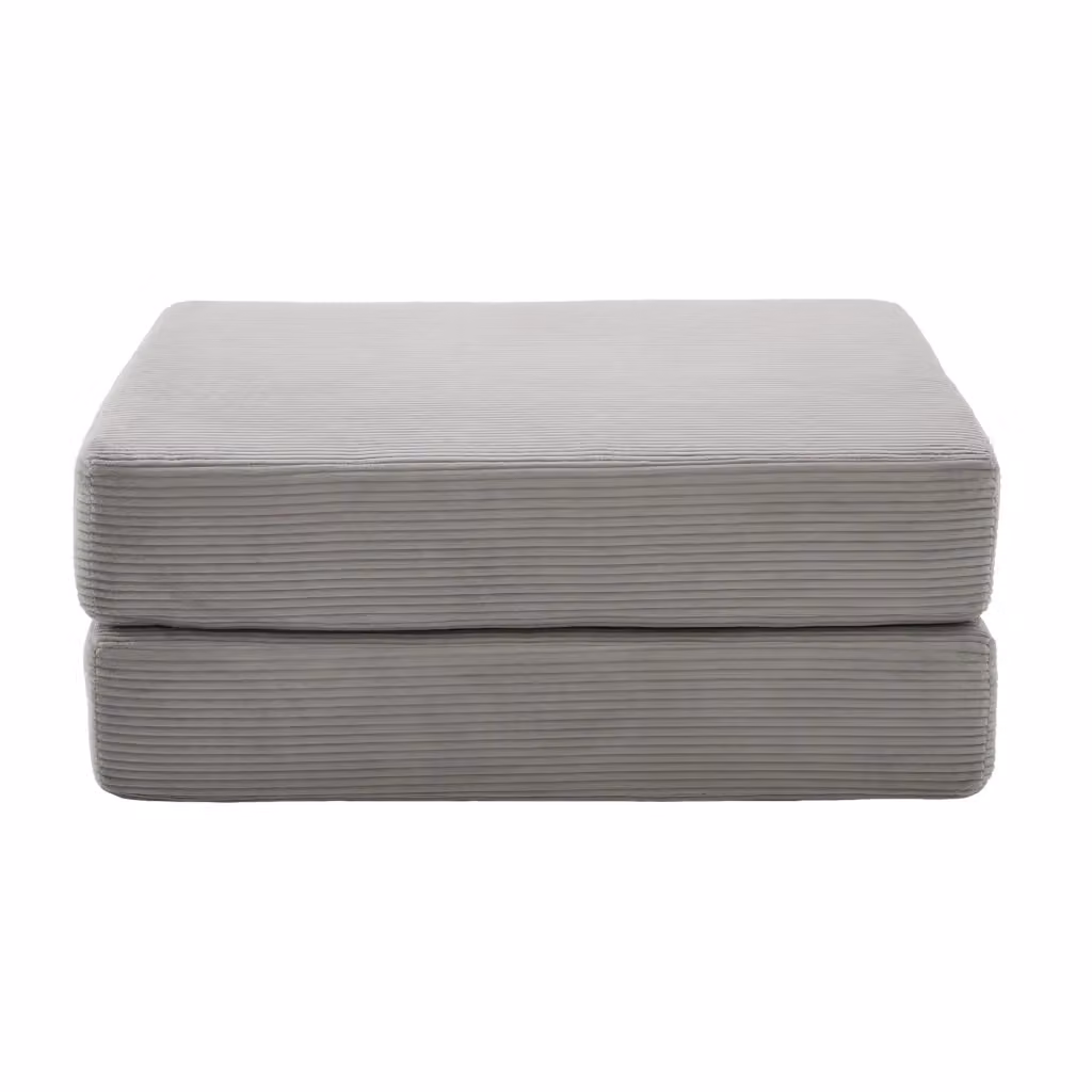Poltrona richiudibile salvaspazio Minimal in tessuto imbottito grigio chiaro L 65 cm x P 65 cm x H 70 cm – 2