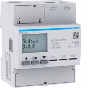 Contatore elettrico Hager monofase, collegamento diretto 3x 80 A, AGARDIO ECA180T