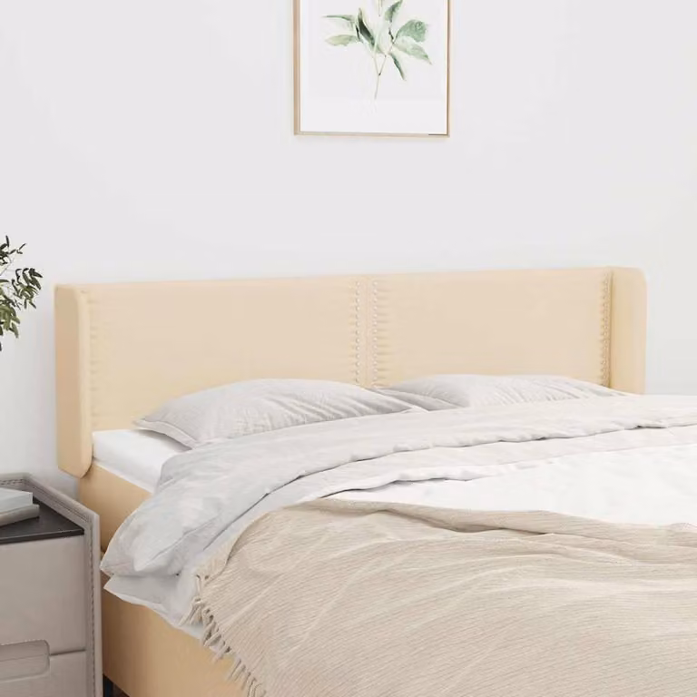 Testiera ad orecchio vidaXL in tessuto beige L: 147 cm, P: 16 cm, H: 78-88 cm