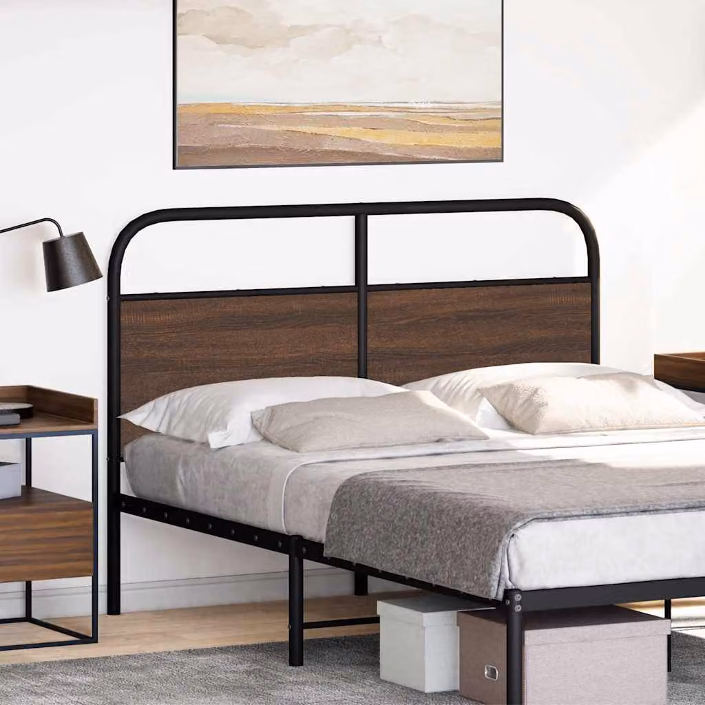 vidaXL Testiera di Ricambio Rovere Marrone 135 cm Acciaio