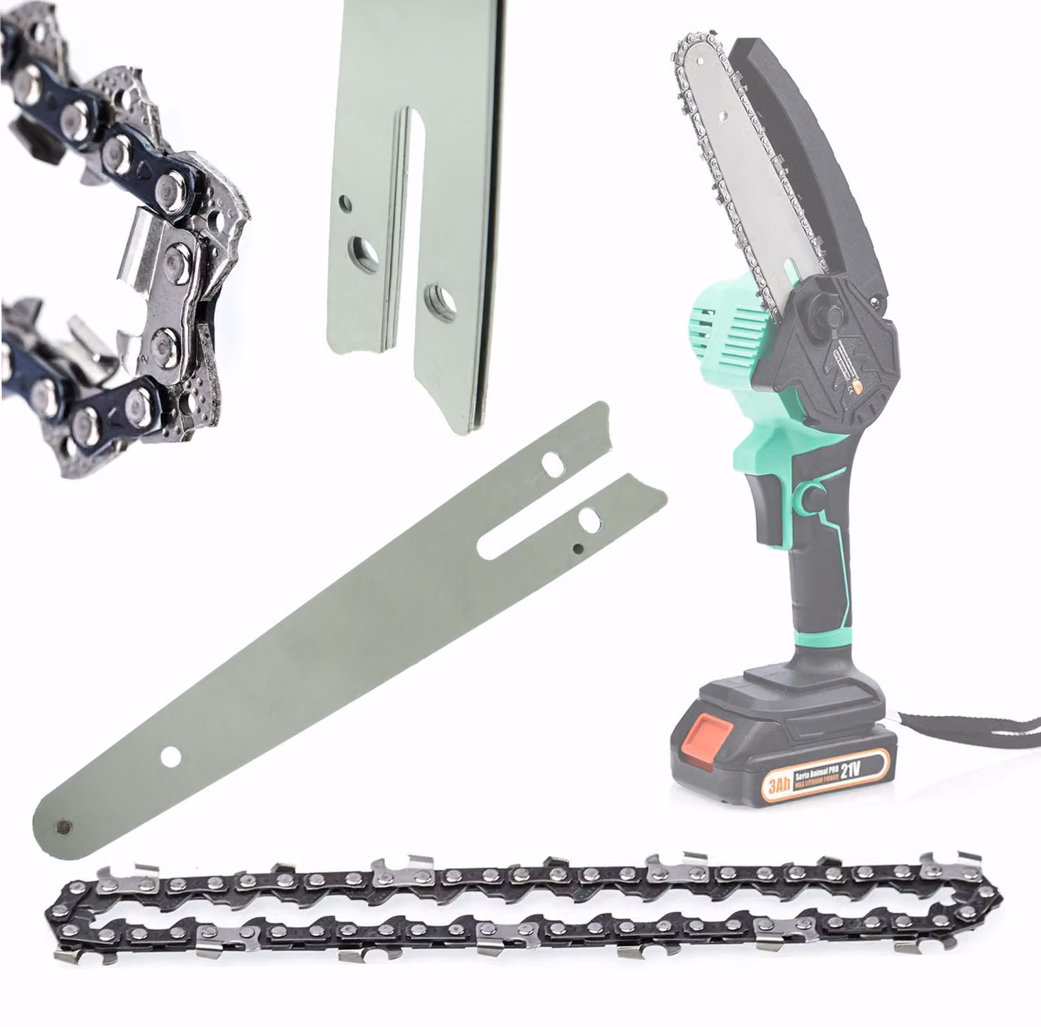 Rosfix Set Bar 12" e 2x Catena - Per Motosega Elettrica | 35,5 cm, Scanalatura Chiavetta 1,3 mm, Passo 1/4" e 3/8" | Acciaio Temprato