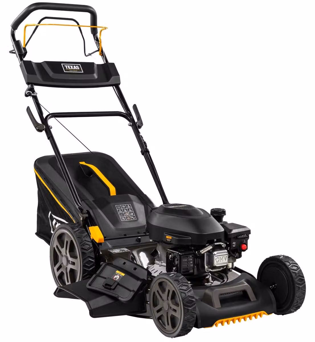 TEXAS Rasaerba a benzina, con motore a scoppio, trazione sulle ruote, larghezza di taglio 51 cm, modello TPL 510tr/w, cilindrata 180 cm³, potenza 3,6 kW