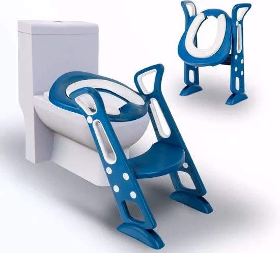 Water Closet Riducibile Opieleggiabile Bagnetto per Bambini in Altezza Regolabile - Blu
