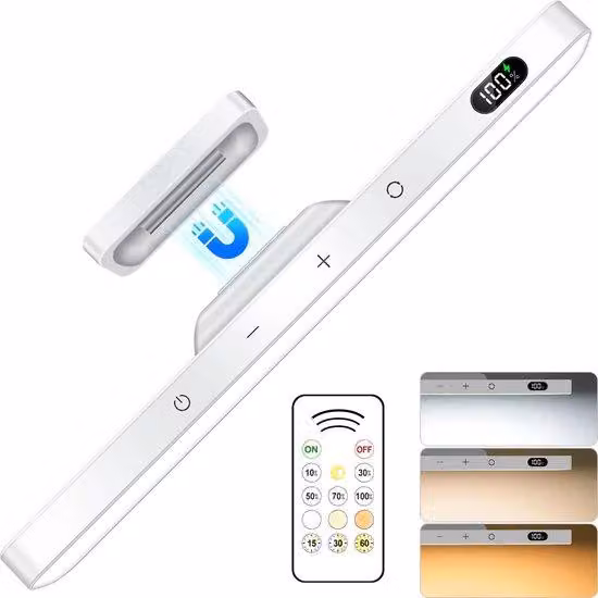 Lampada da studio a LED con batteria integrata da 2500 mAh, ideale per la lettura, la postazione di lavoro, l'ingresso di casa e l'illuminazione notturna