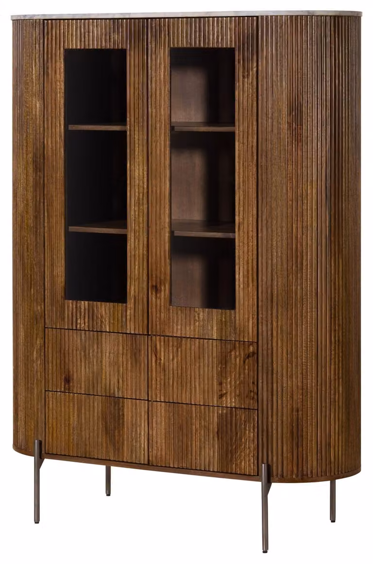 MASSIVMOEBEL24 | Credenza in legno di mango 120x45x160 laccato marrone BARCELONA