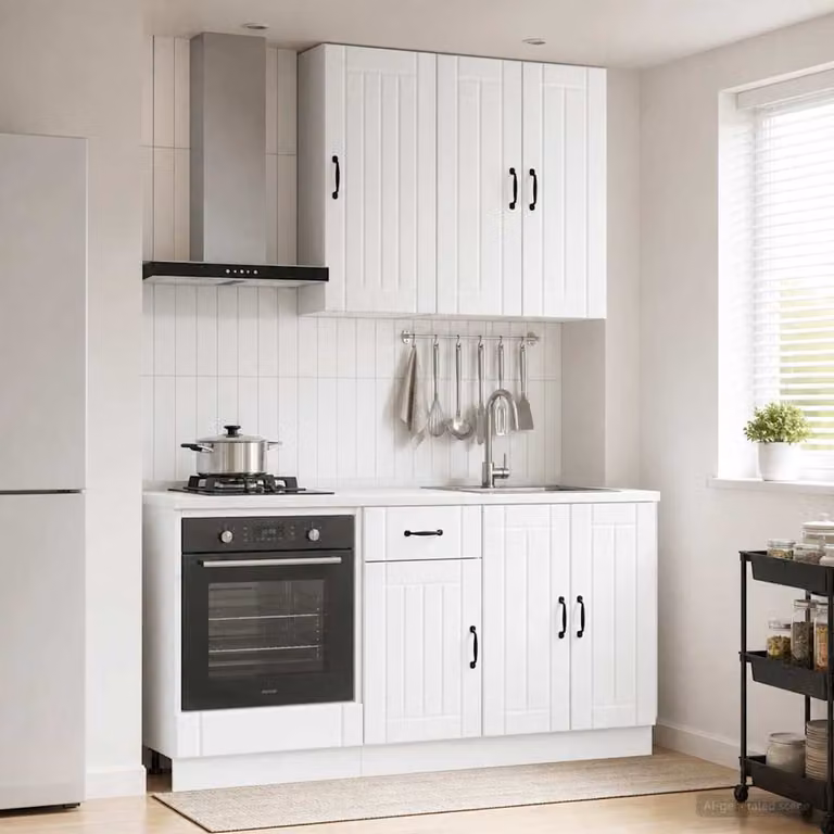 vidaXL Unità Cucina LUCCA Moderna in 5 Pezzi Bianco Lucido in MDF