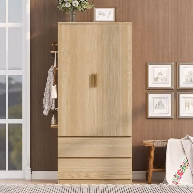 Desviae Armadio multifunzione con appendiabiti due cassetti vani nascosti e pannelli forati laterali in MDF 70 × 50 × 170 cm
