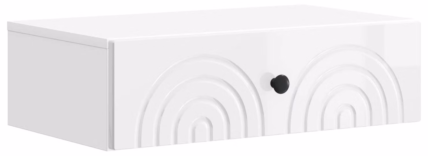 Tavolino da Parete Laterale Bianco Lucido 59 x 34,5 x 17 cm