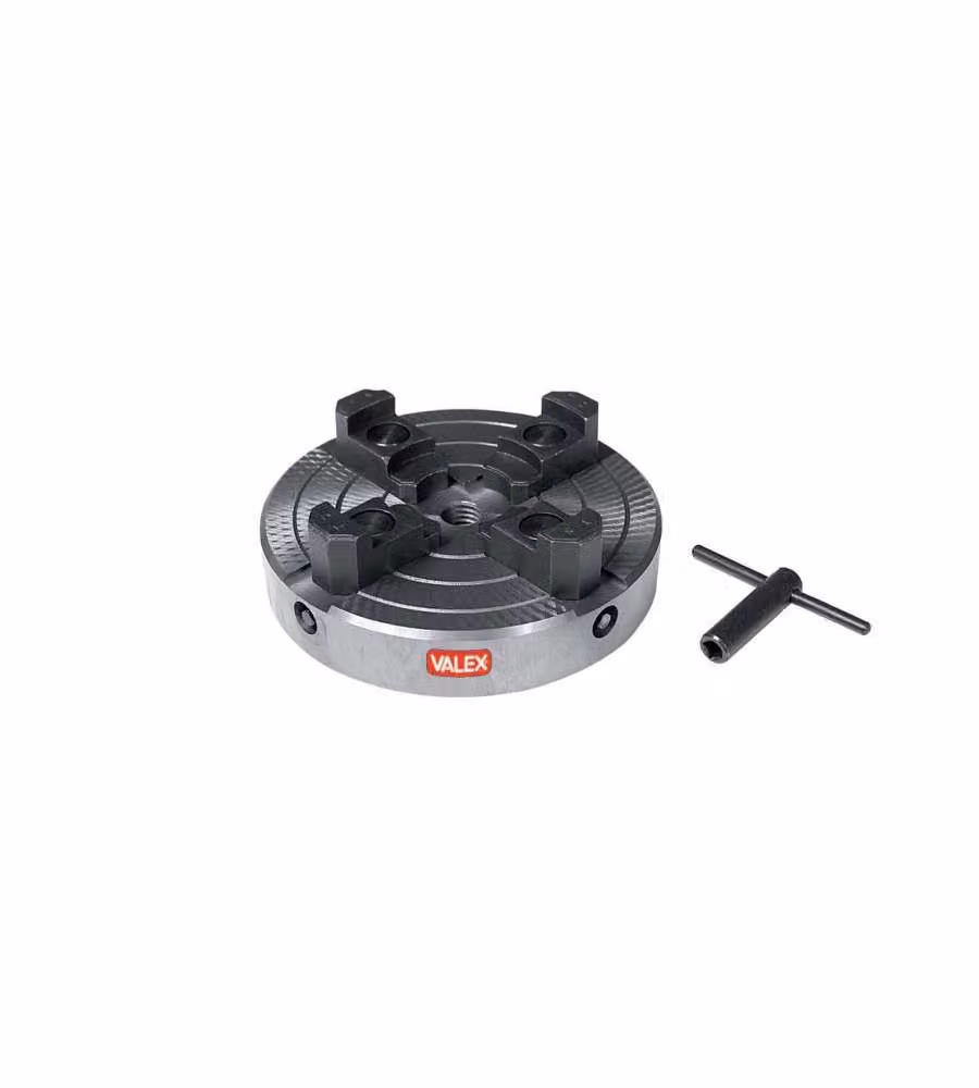 Valex Mandrino a 4 Griffe per Tornio Legno Grigio 154mm Apertura