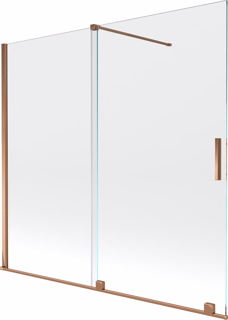 Mexen Velar parete doccia a 2 ante scorrevoli 170 x 150 cm, trasparente, oro rosa - 896-170-000-01-60