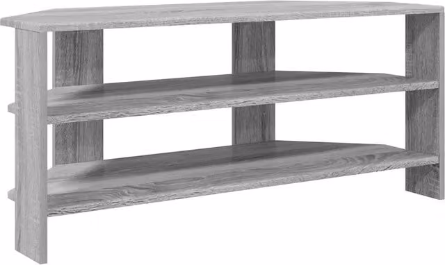 Mobile TV angolare moderno design essenziale 102 x 40,5 x 45 cm pratico spazio portaoggetti in legno ingegnerizzato grigio sonoma 02_0054677