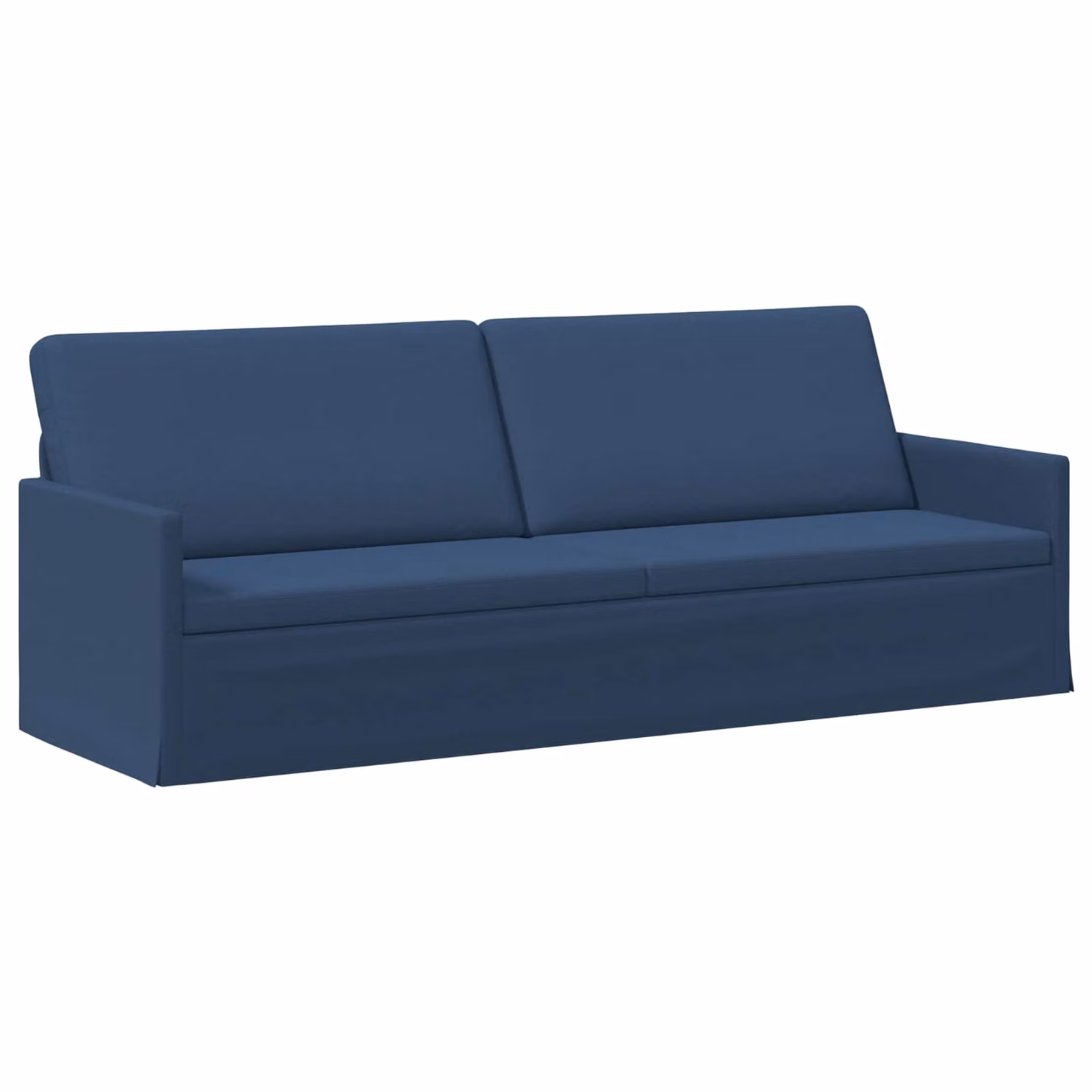 Divano a 3 posti moderno vidaXL in tessuto blu con struttura in metallo L: 220 cm, P: 81 cm, H: 82 cm