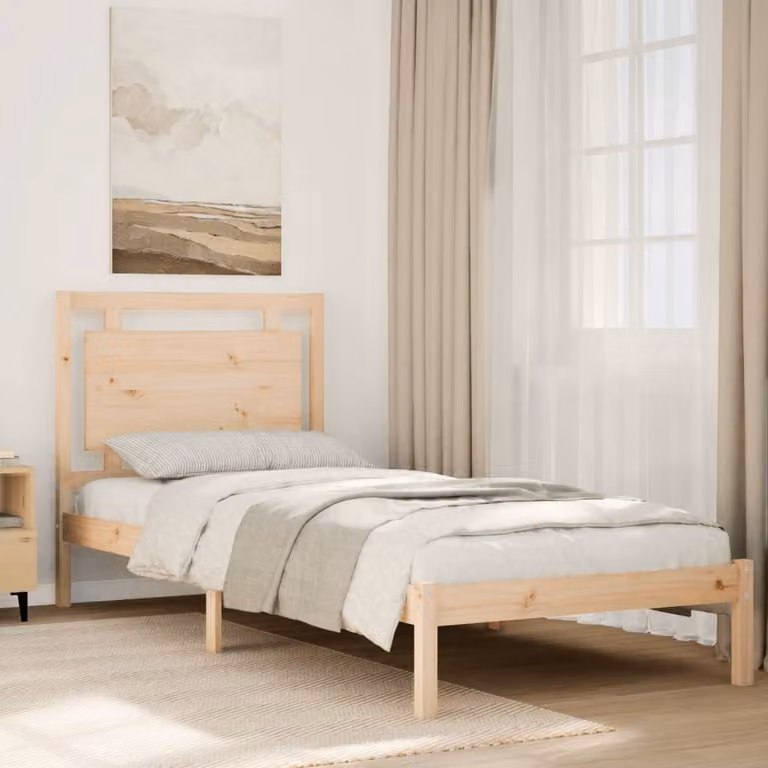 vidaXL Giroletto Extra Lungo in Legno di Pino Massello Marrone L: 100,5 cm, P: 215,5 cm, H: 105,5 cm