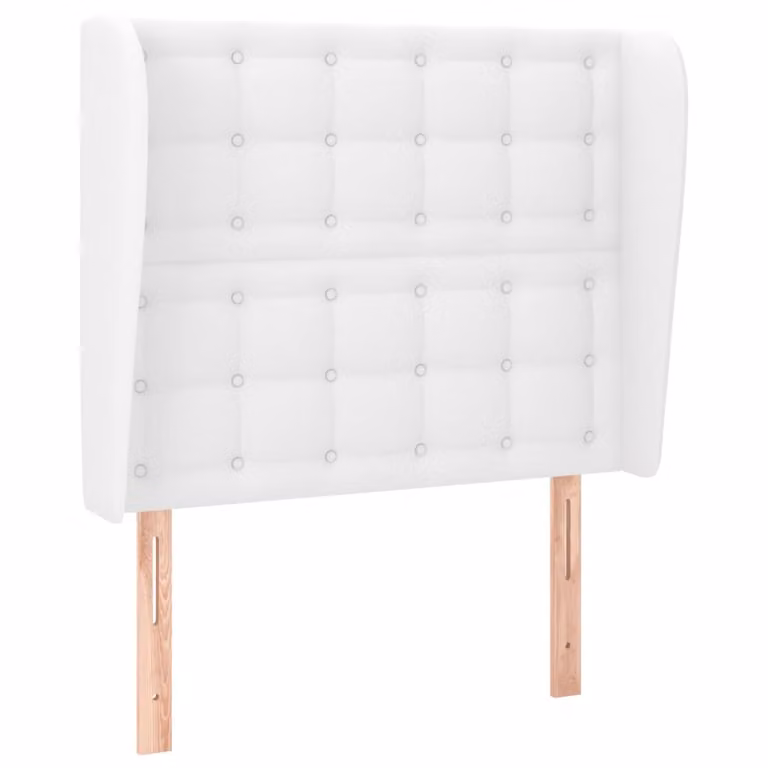 Testiera ad Orecchio Bianca 83x23x118/128 cm in Pelle finta