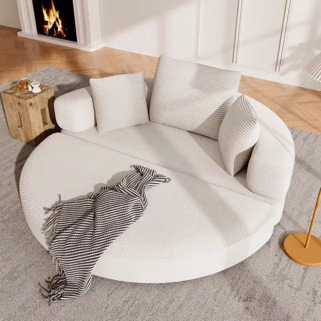Divano letto modulare ¨C Minimal ¨C Corda beige 173x176 cm con cuscino