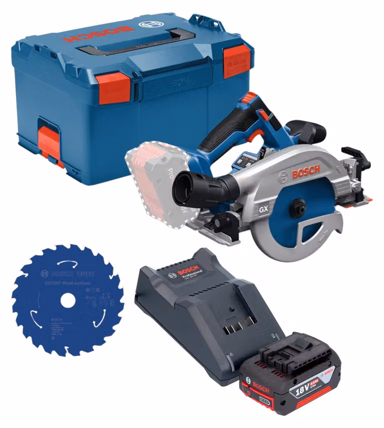 Sega circolare a batteria Bosch GKS 18V-57-2 GX Professional 18 V 165 mm Brushless + 1x batteria 4,0 Ah + caricabatterie + L-Boxx