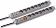 19" 1U socket strip 7 x contatto di terra con ÜSS e interruttore, grigio Costruttore: Bachmann (691688)