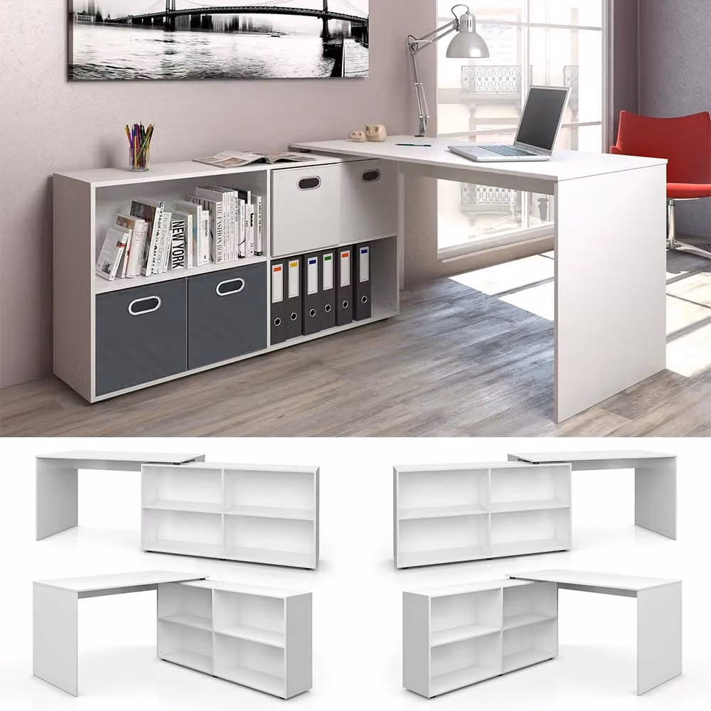 Scrivania angolare FlexPlus Vicco Bianco L: 137 cm, P: 60 cm, H: 75,4 cm – 2
