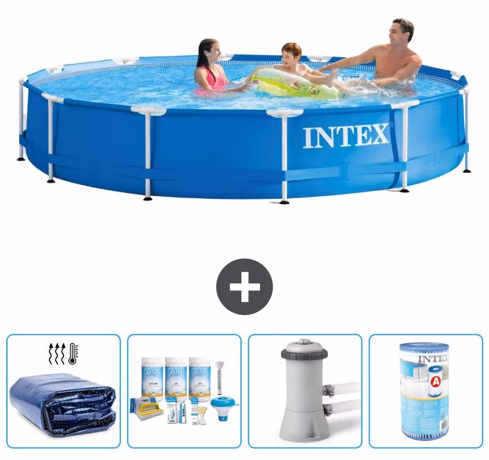 Piscina autoportante rettangolare - 366x76 cm - 5 pezzi - Modello S41543