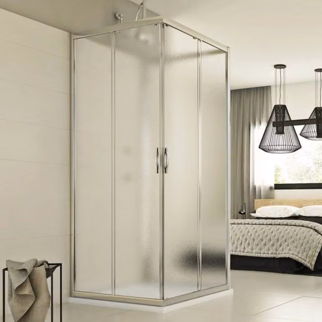 Box Doccia Evolution Trio IDRALITE con vetro stampato e apertura scorrevole, L 80 cm x P 70 cm x H 198 cm