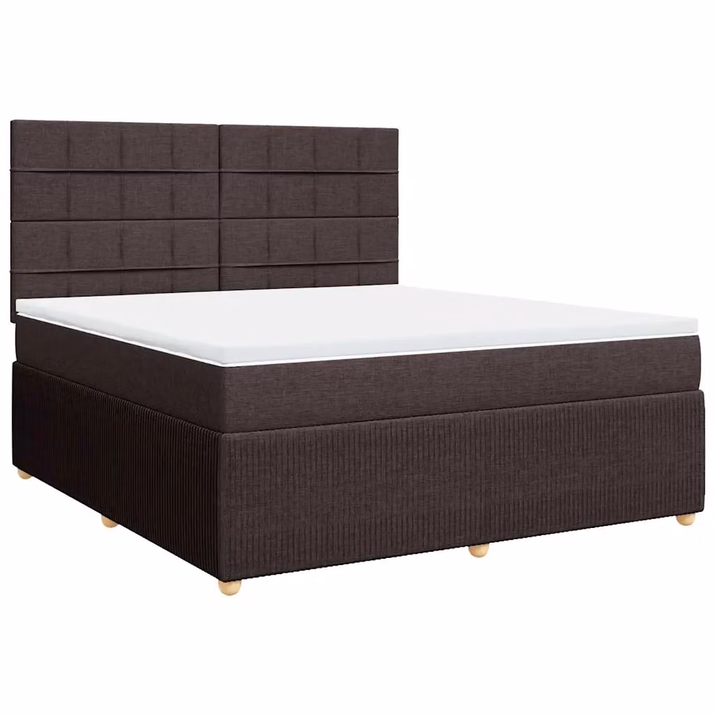 Letto con Giroletto a Molle e Materasso Ibrido vidaXL, Marrone e Bianco, L 180 x P 200 cm – 2