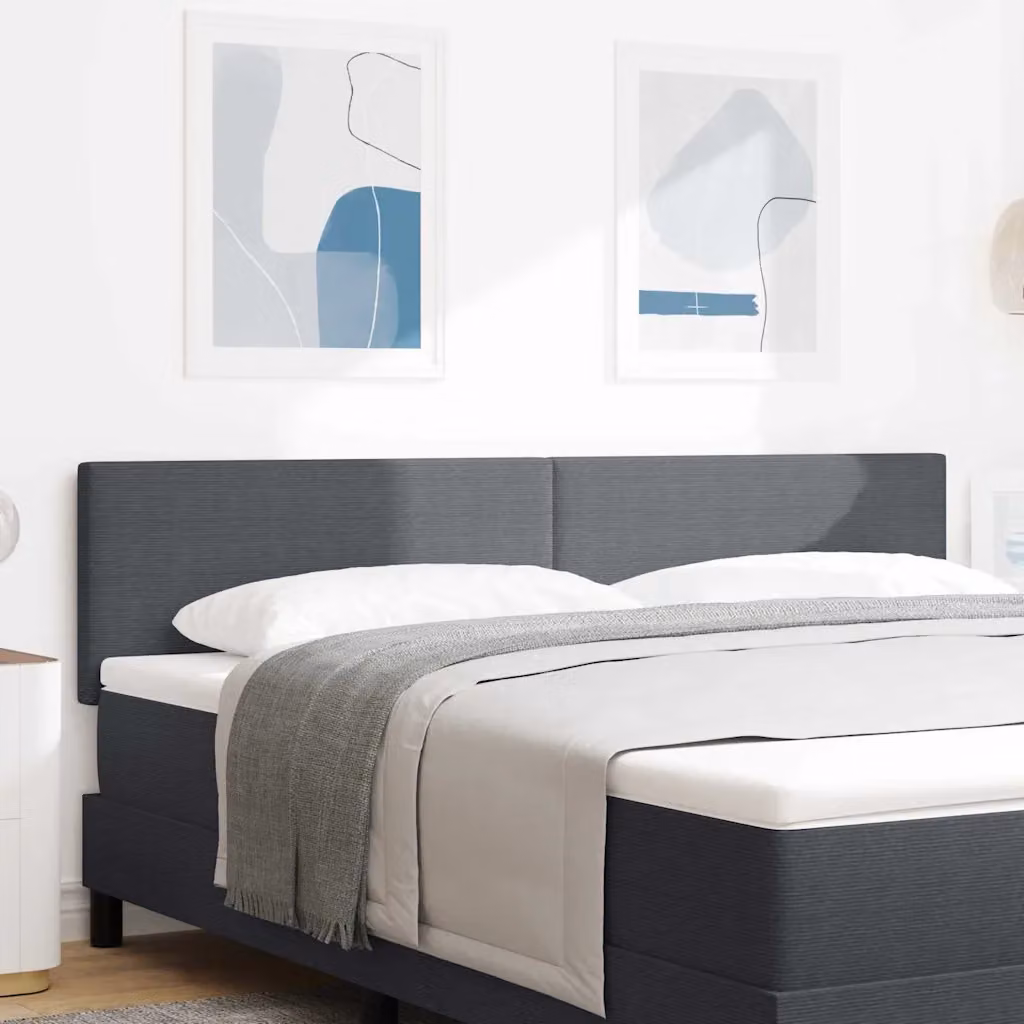 Testiera per letto con illuminazione LED vidaXL in tessuto corda grigio scuro, Larghezza: 180 cm