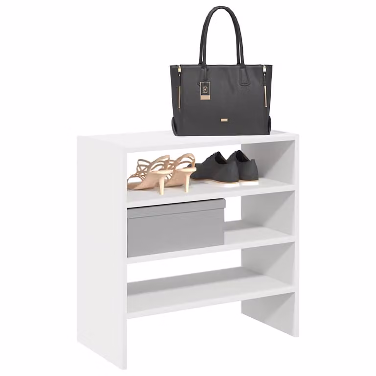 Set di 2 scarpere impilabili vidaXL bianche con ripiani interni, L/P/H: 60 x 30 x 30,5 cm