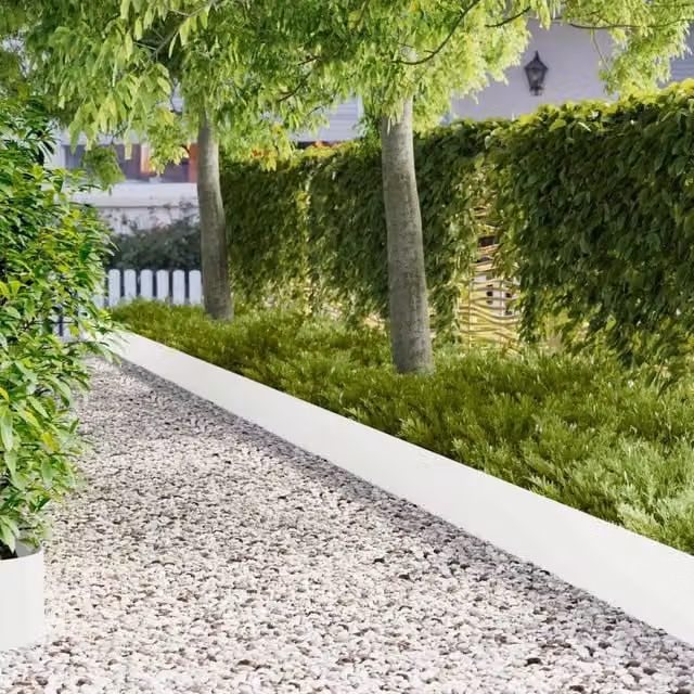 Bordura per Prato 30 pz 100 x 18 cm Acciaio Bianco 8008838