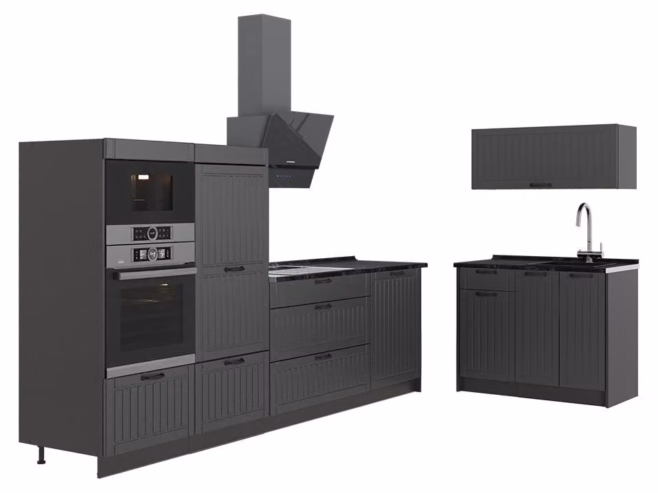 Cucina Vicco Fame-Line Grigio scuro/Antracite 380 cm, PL Antracite, Model 64056