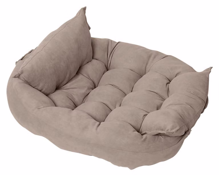 Cuccia per cani, cuccia per gatti, forma a ciambella, in peluche, colore kaki, dimensioni L: 50x42 cm
