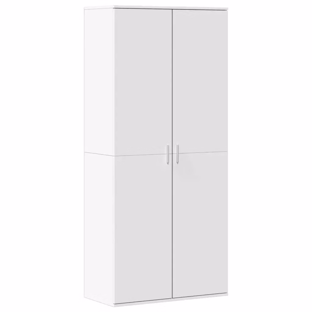 Scarpiera moderna vidaXL bianca in legno con ante a battente L: 80 cm, P: 39 cm, H: 178 cm – 2