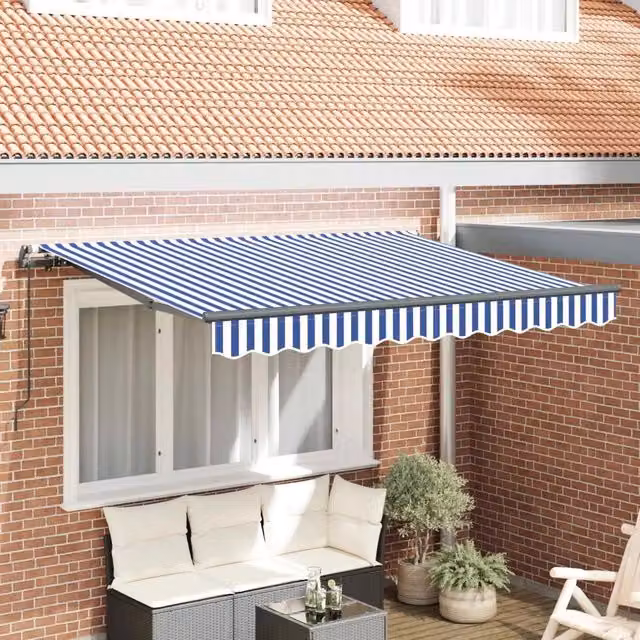 Tenda retrattile Blu 250 x 200 cm Tessuto 3329352