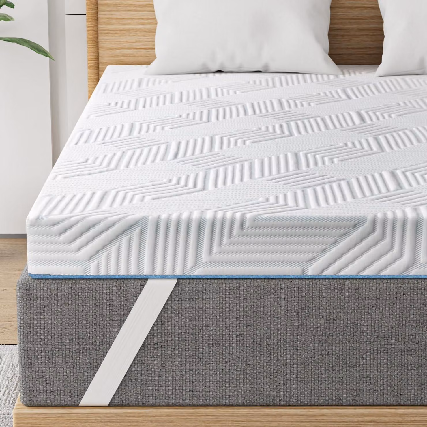 Topper per materasso in gel memory foam, modello H3/H4, dimensioni 100x200 cm, spessore 10 cm