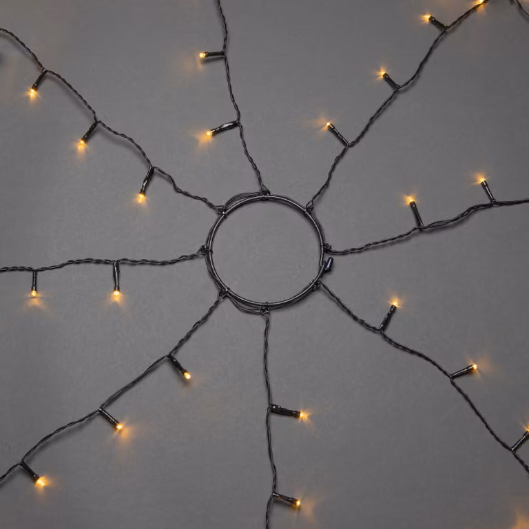 Decorazione natalizia Konstsmide, albero a LED con anello, 8 fili da 50 diodi ciascuno, 400 diodi color ambra, 200 dei quali con effetto glimmer, per esterni