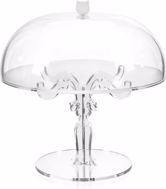 Alzatina per torte rotonda Iplex in plexiglass trasparente, diametro 27 cm
