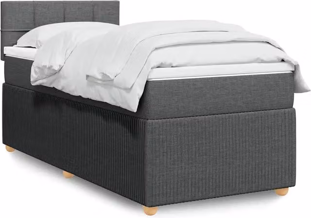 Giroletto a Molle con Materasso Grigio Scuro 90x190 cm Tessuto 3289612