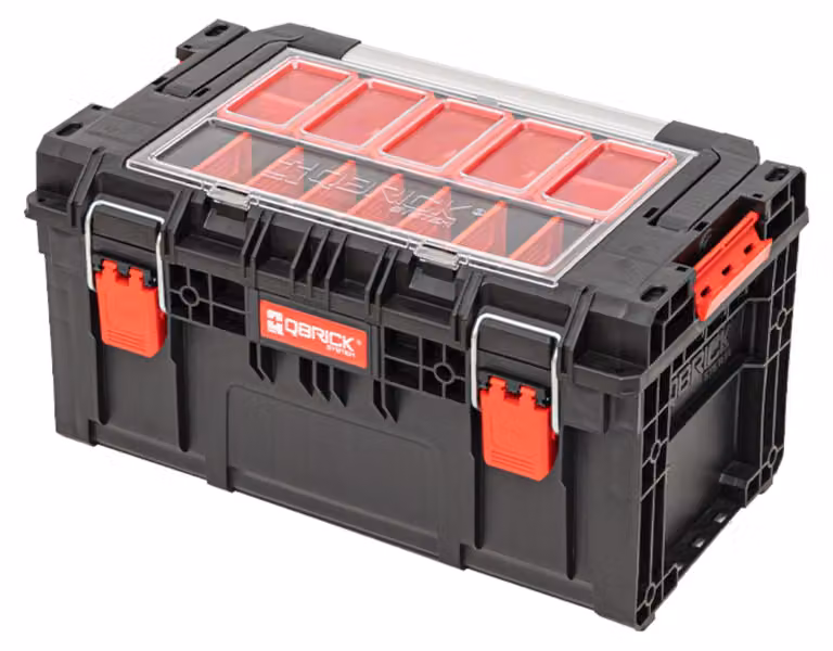 Qbrick System PRIME Toolbox 250 Expert con organizzatore impilabile 535 x 327 x 277 mm 26l IP66 con 10 divisori + 5 inserti