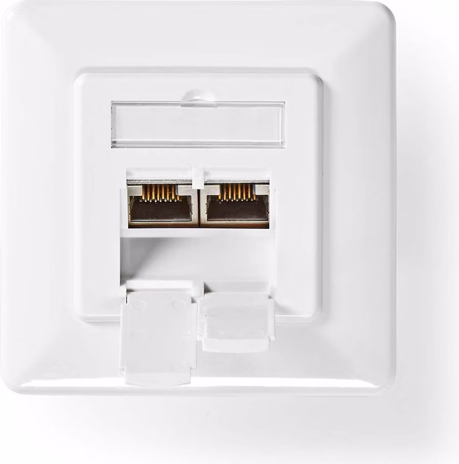 Scatola di rete a parete | In-wall | Porta/e a 2 porte | CAT7 | Dritta | Femmina | Placcata oro | PVC | Avorio | Scatole