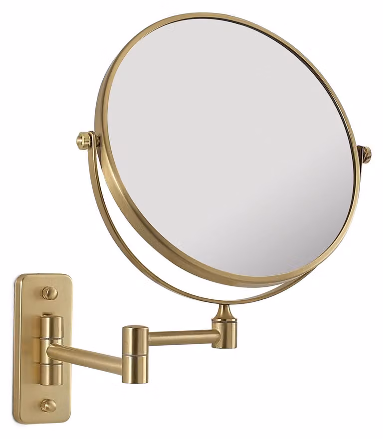 Specchio ingranditore 3X da muro oro matt | Gaia
