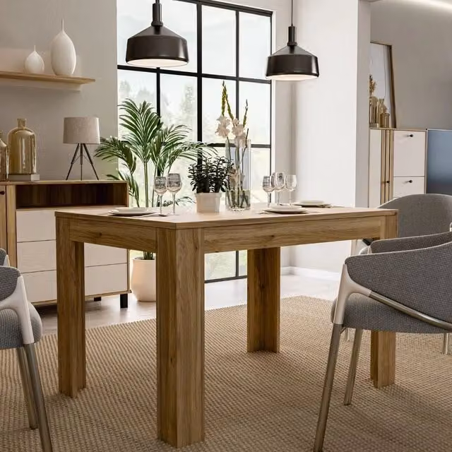 Tavolo Allungabile Neutra Rovere Medio 120/175 cm con Gambe Squadrate