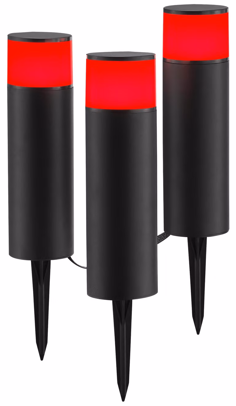 Lampada da esterno Dody, set di 3 pezzi, colore nero, dimmerabile, compatibile con Tuya