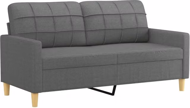 Divano | Divano da soggiorno | Sofa a 2 Posti Grigio Scuro 140 cm in Tessuto