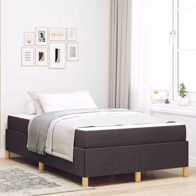 Struttura del letto-Giroletto Marrone Scuro 120 x 190 cm Tessuto 885474