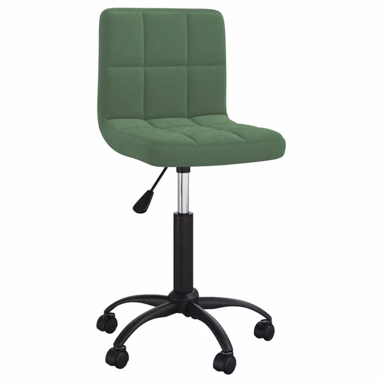 Sedia da Ufficio Girevole Verde Scuro in Velluto