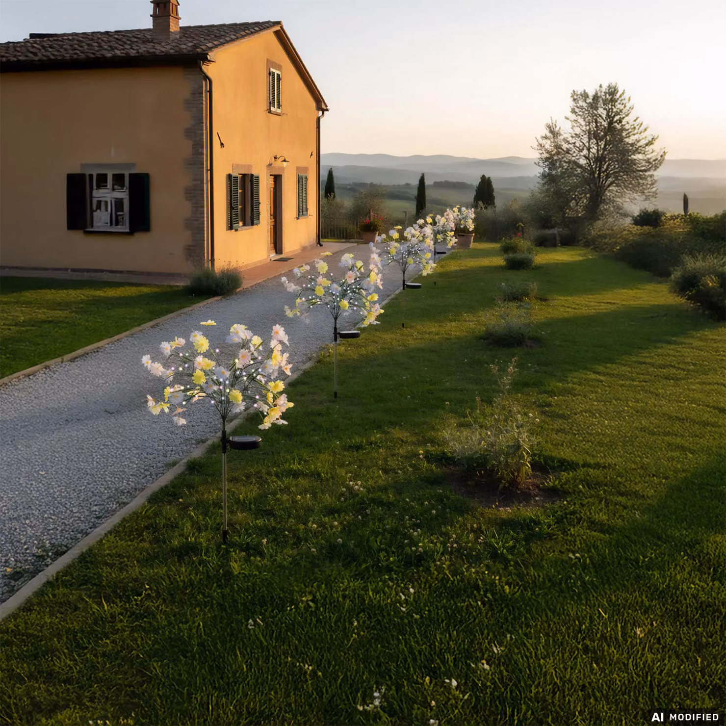 Dictrolux Lampada Solare LED Multicolor Decorativa a Forma di Fiore per Giardino, Altezza: 74 cm – 2
