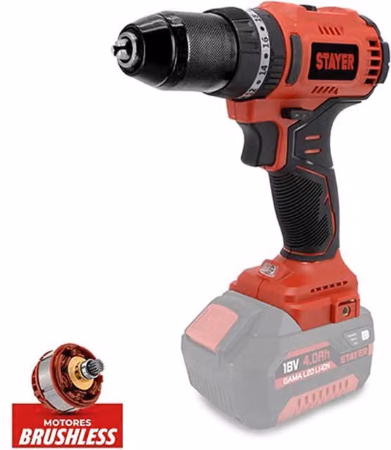 Trapano avvitatore a percussione con batteria STAYER 18V 50Nm, colore rosso, include 2 batterie da 2Ah PBL50L2022 – 1