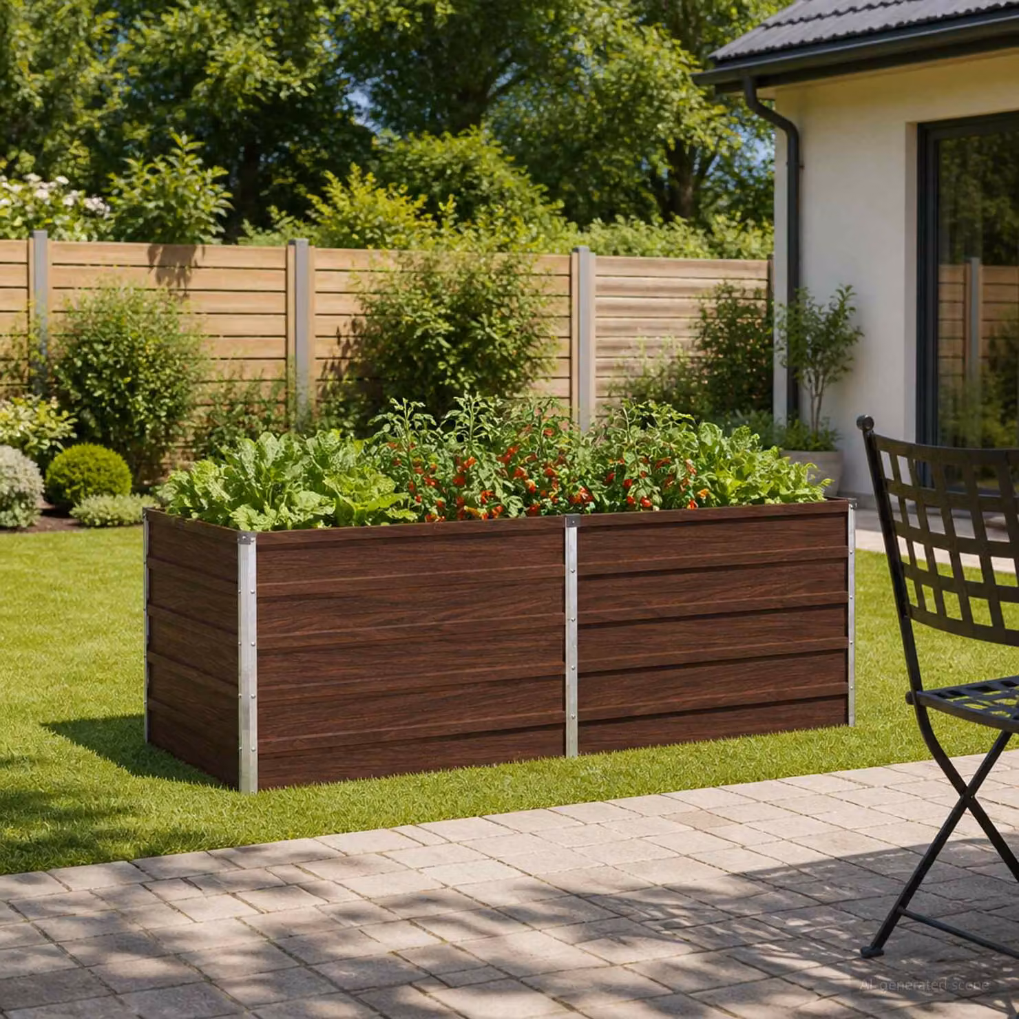Letto rialzato da giardino vidaXL in metallo Nero L: 160 cm, P: 80 cm, H: 55 cm