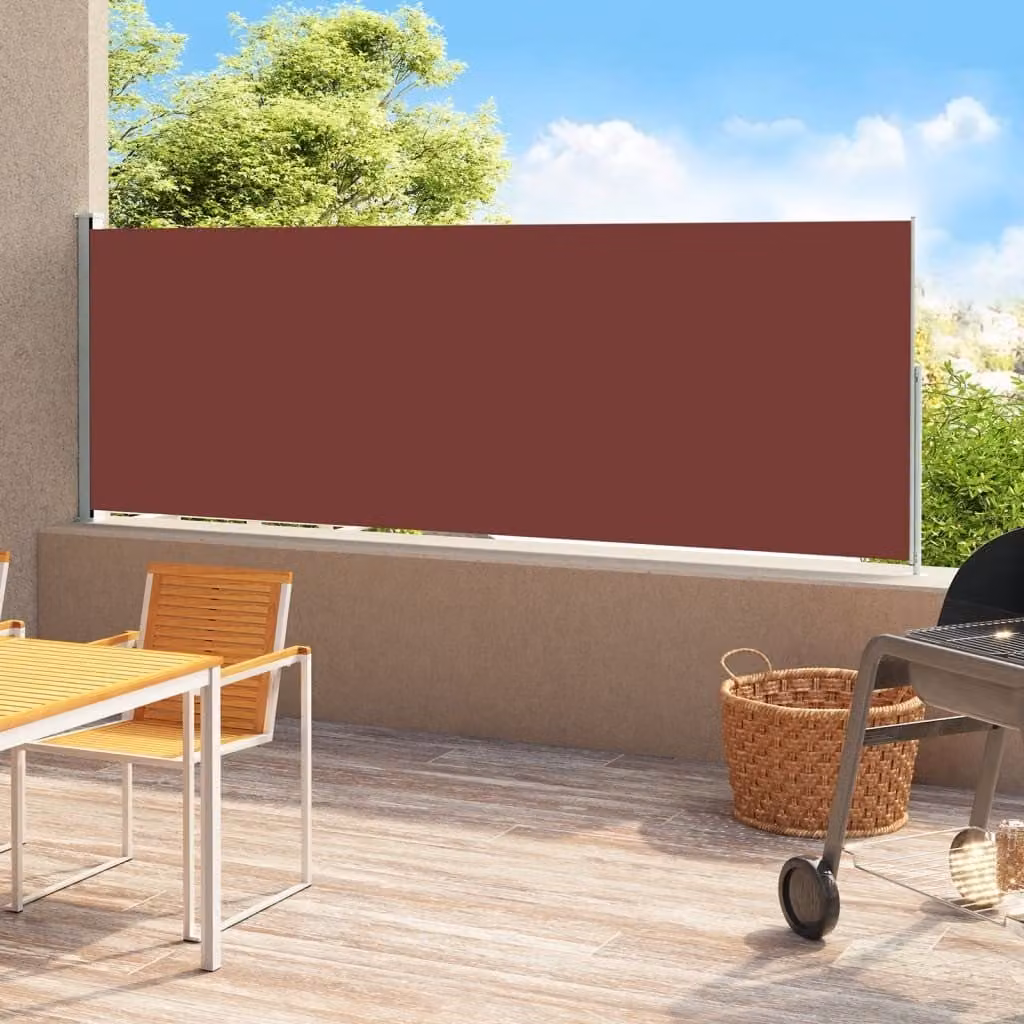 The Living Store Tenda laterale estensibile 180x500 cm Marrone