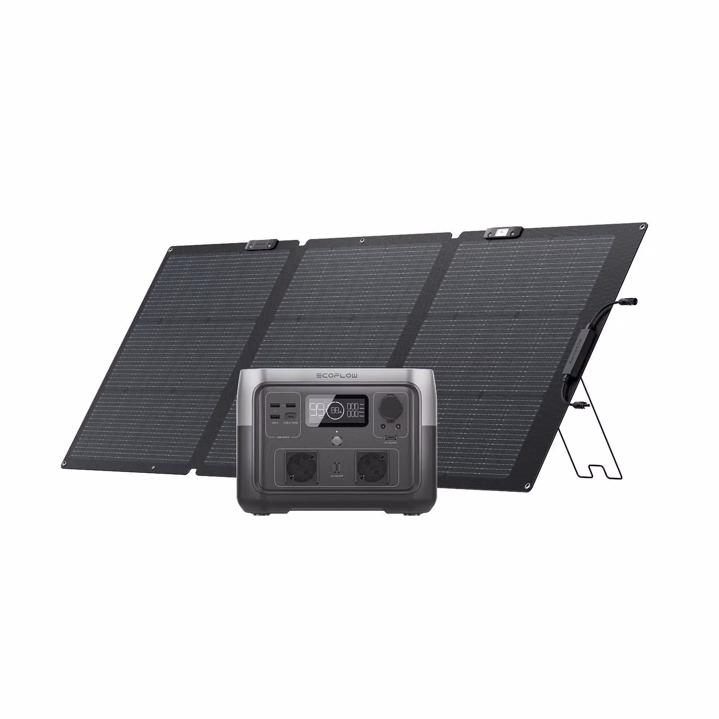 EF ECOFLOW Portable Powerstation RIVER 2 MAX con pannello solare pieghevole da 160W